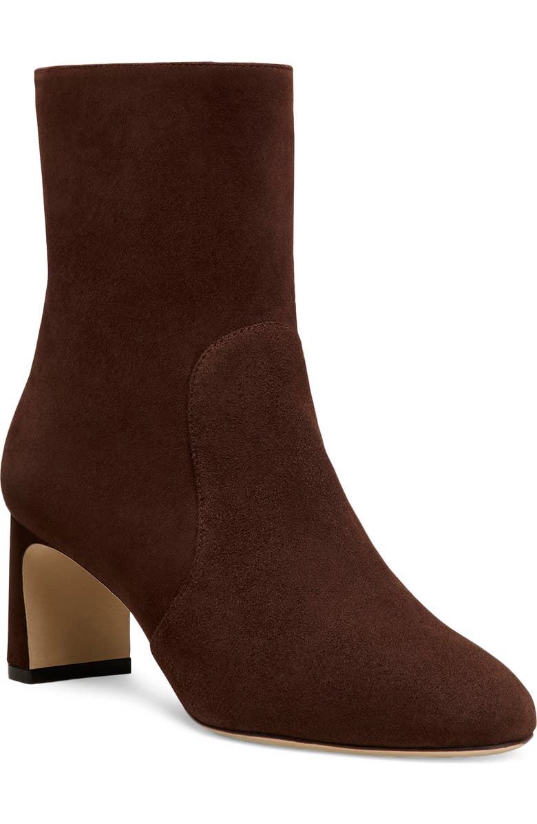 Stuart Weitzman Babette 60 Leather Bootie, Main, color, Walnut Suede