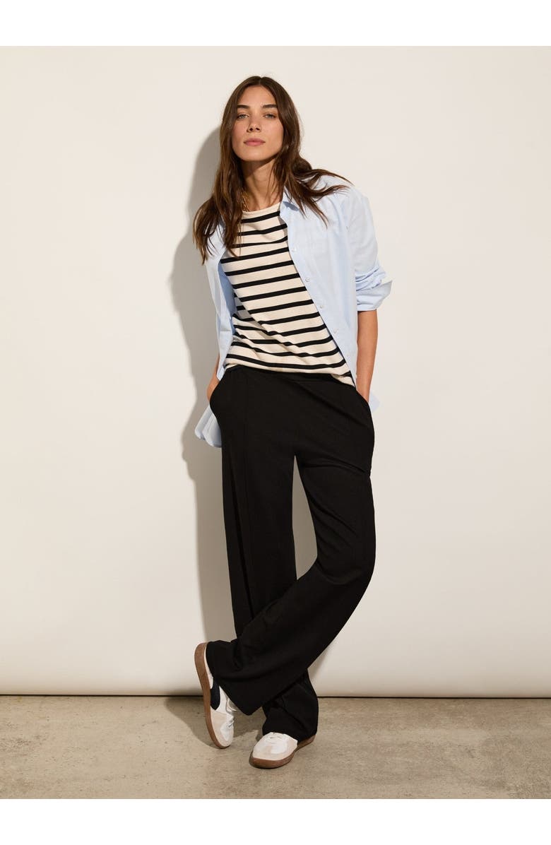 Baukjen Marian Ponte Wide Leg Trousers, Alternate, color, Caviar Black