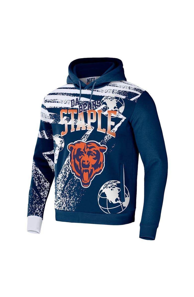 STAPLE Men's NFL x Staple Navy Chicago Bears All Over Print Pullover Hoodie, Alternate, color, 