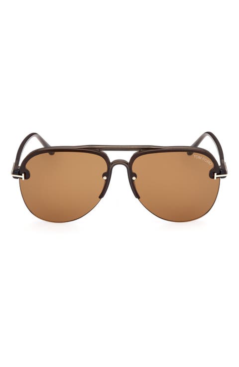 Terry 62mm Oversize Aviator Sunglasses