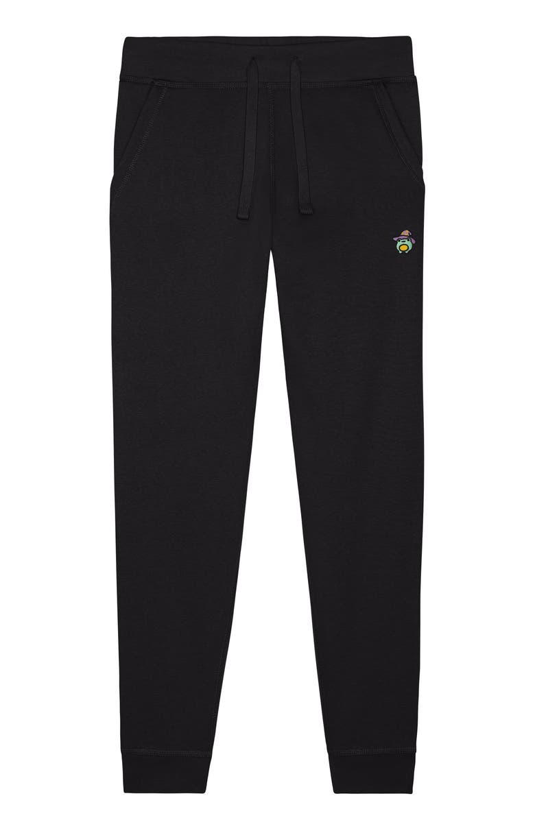 Dalix Womens Sorcerer Frog Midweight Fleece Jogger Pant, Main, color, Black