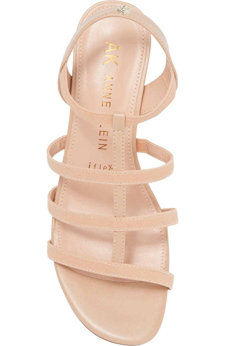 Anne Klein Bijou Strappy Wedge Sandal, Alternate, color, Beige