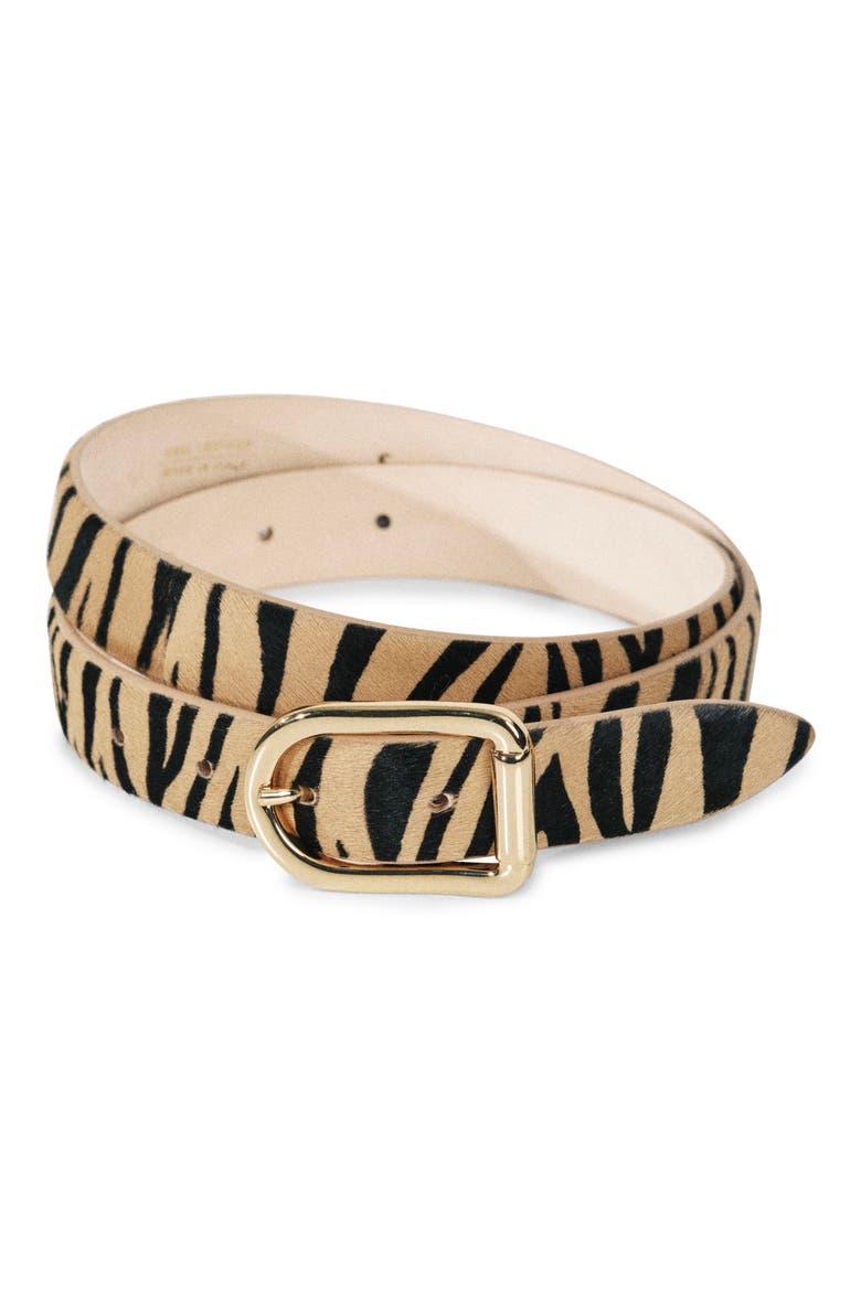 Mija Zebra Calfhair Belt, Alternate, color, NEUTRAL ZEBRA