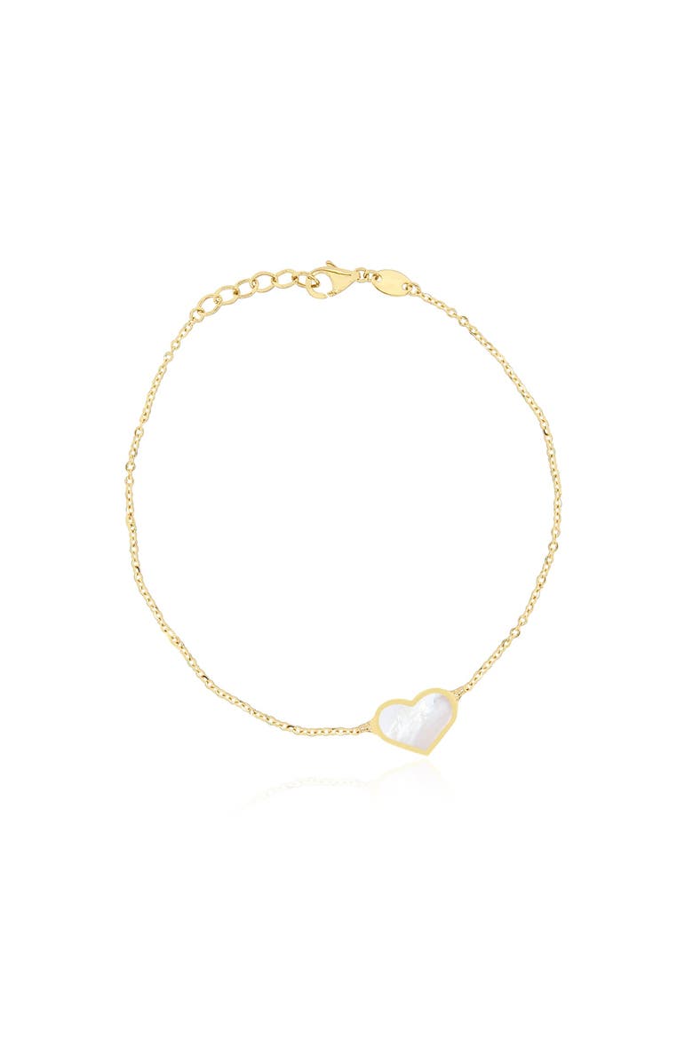 Mother of Pearl Single Heart Bracelet, Main, color, Mother of Pearl