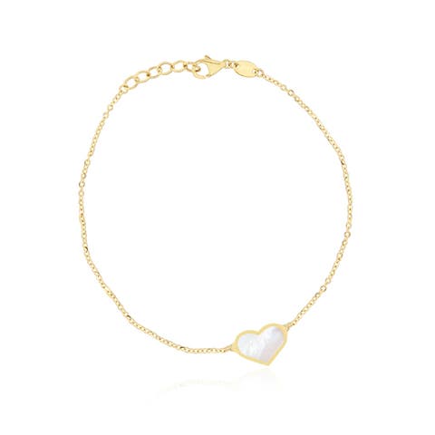 Mother of Pearl Single Heart Bracelet