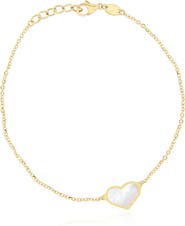 The Lovery Fine Jewelry Mother of Pearl Single Heart Bracelet