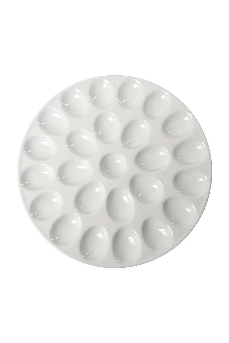 Simply White 13 Inch Egg Serving Platter, Main, color, White