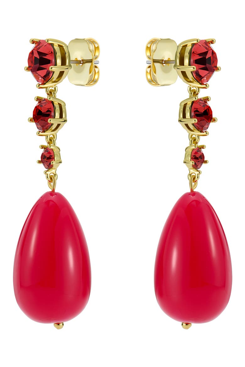 Pearsti Statement Crystal Drop Earrings, Alternate, color, GOLD TONE / RUBY / HOT PINK