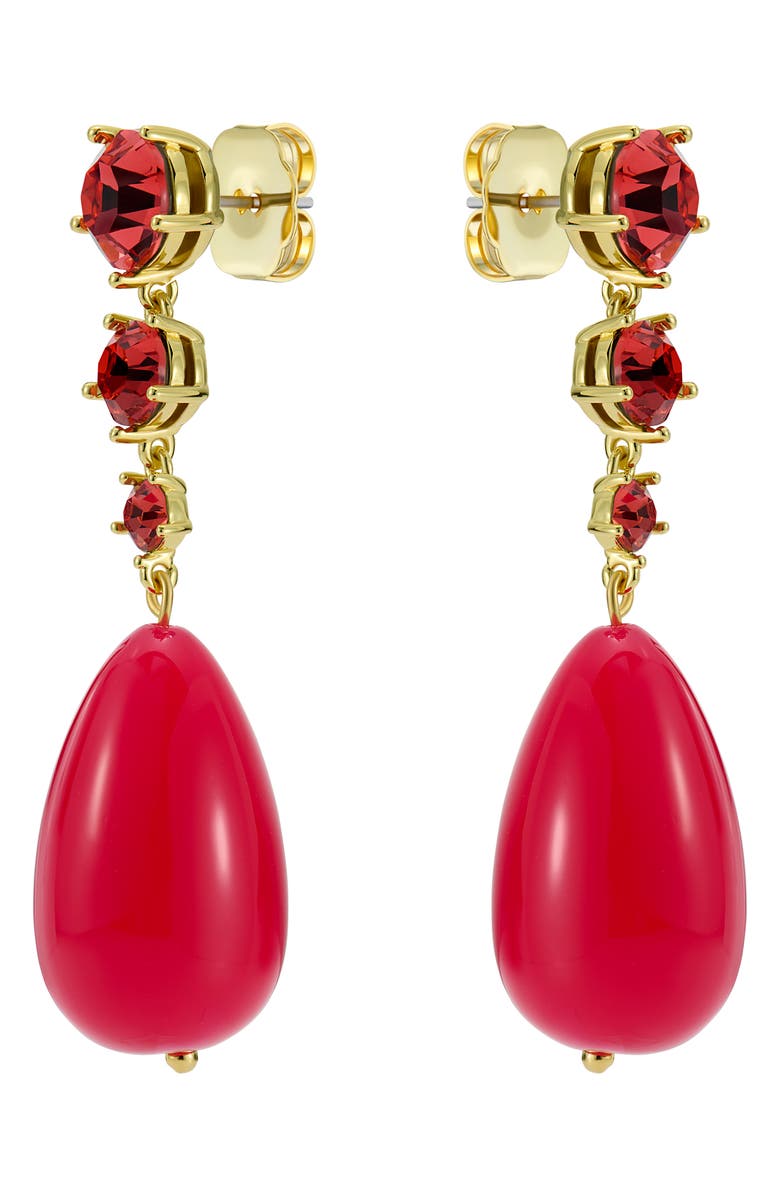 Ted Baker Pearsti Statement Crystal Drop Earrings, Alternate, color, Gold Tone / Ruby / Hot Pink