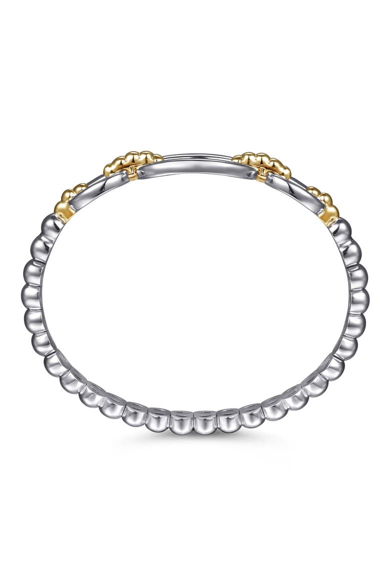 Bujukan Sterling Silver & 14K Gold Open Bangle Bracelet, Alternate, color, SILVER/ 14K YELLOW GOLD