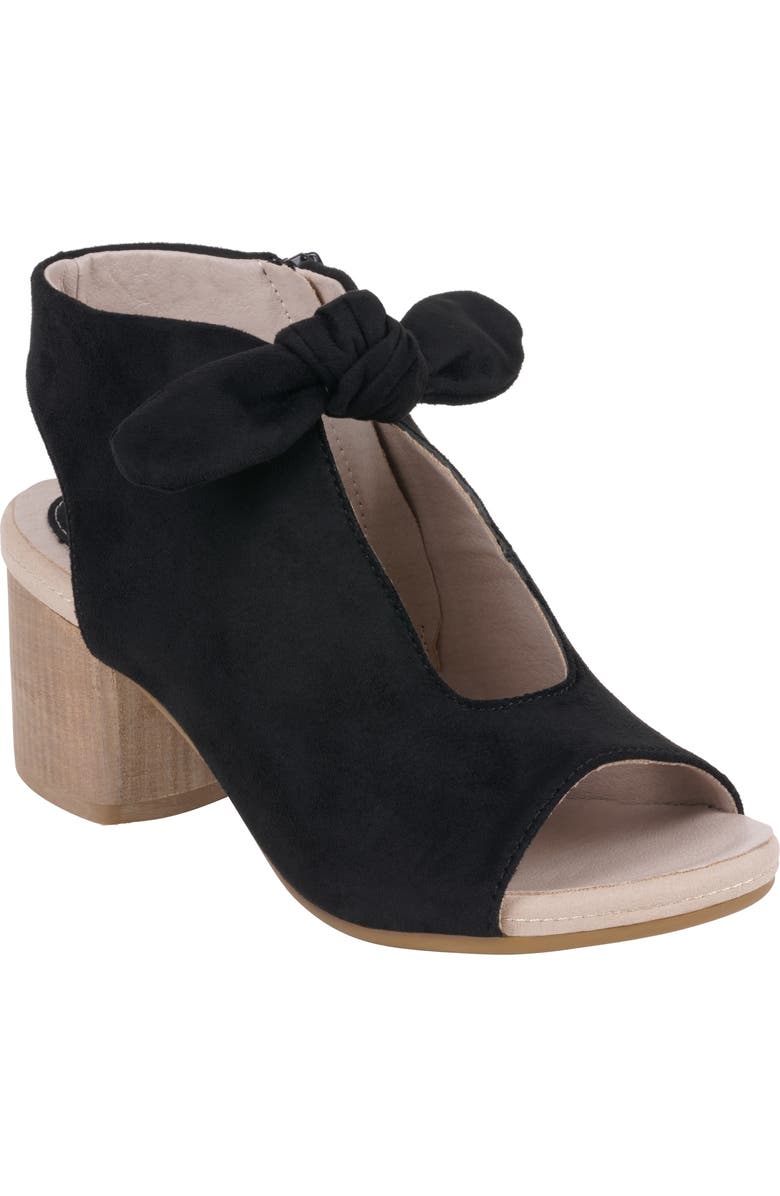GC SHOES Kimora Bow Block Heel Bootie, Main, color, Black Suede