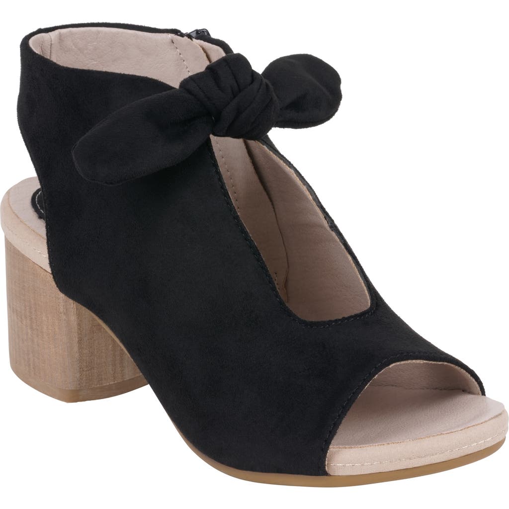 Gc Shoes Kimora Bow Block Heel Bootie In Black Suede