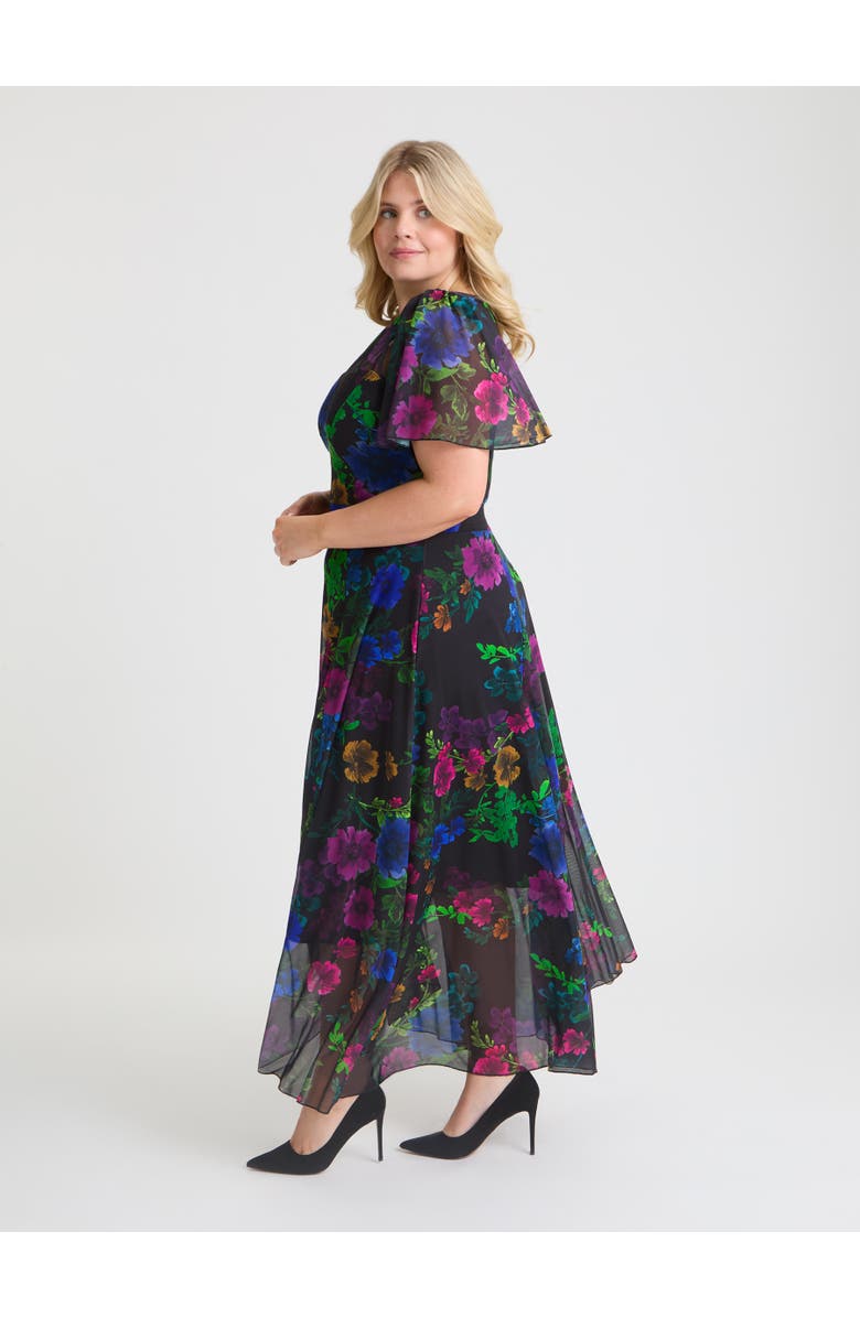 Scarlett & Jo Tilly Floral Sweetheart Dress, Alternate, color, Black Wild Flowers