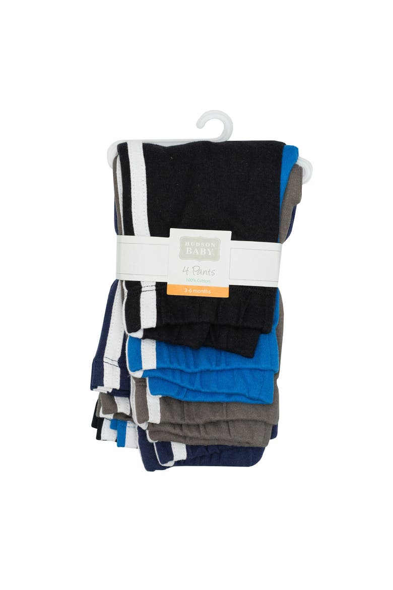 4Pk Cotton Athletic Pants, Alternate, color, Black Blue