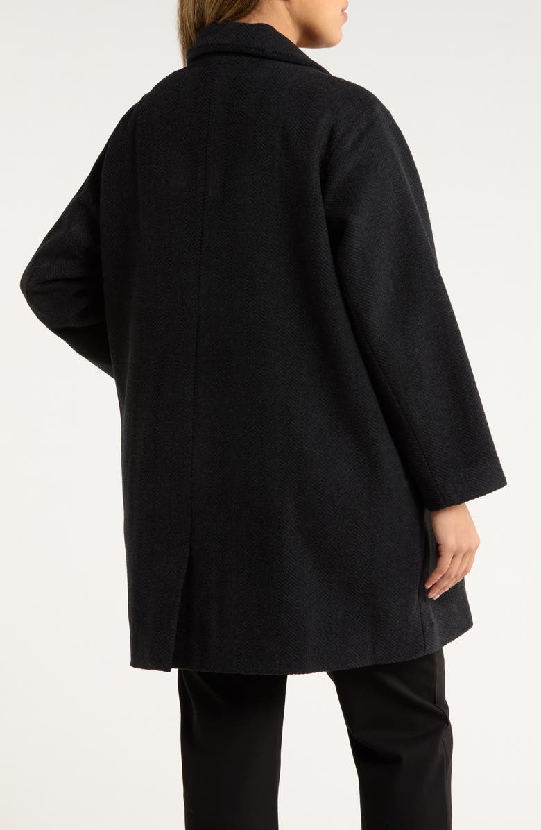 Eileen Fisher Herringbone Wool Coat, Alternate, color, Charcoal