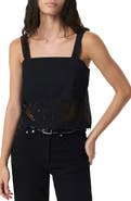 rag & bone Clem Embroidered Trim Cotton Tank