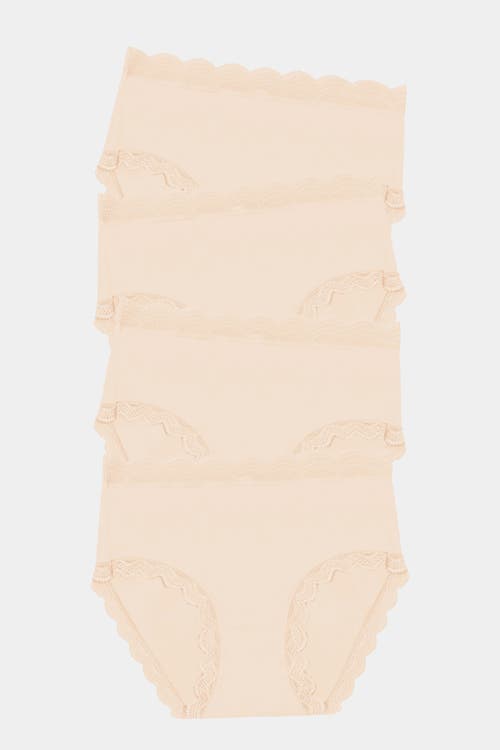 Stripe & Stare High Rise Knicker Four Pack In Sand
