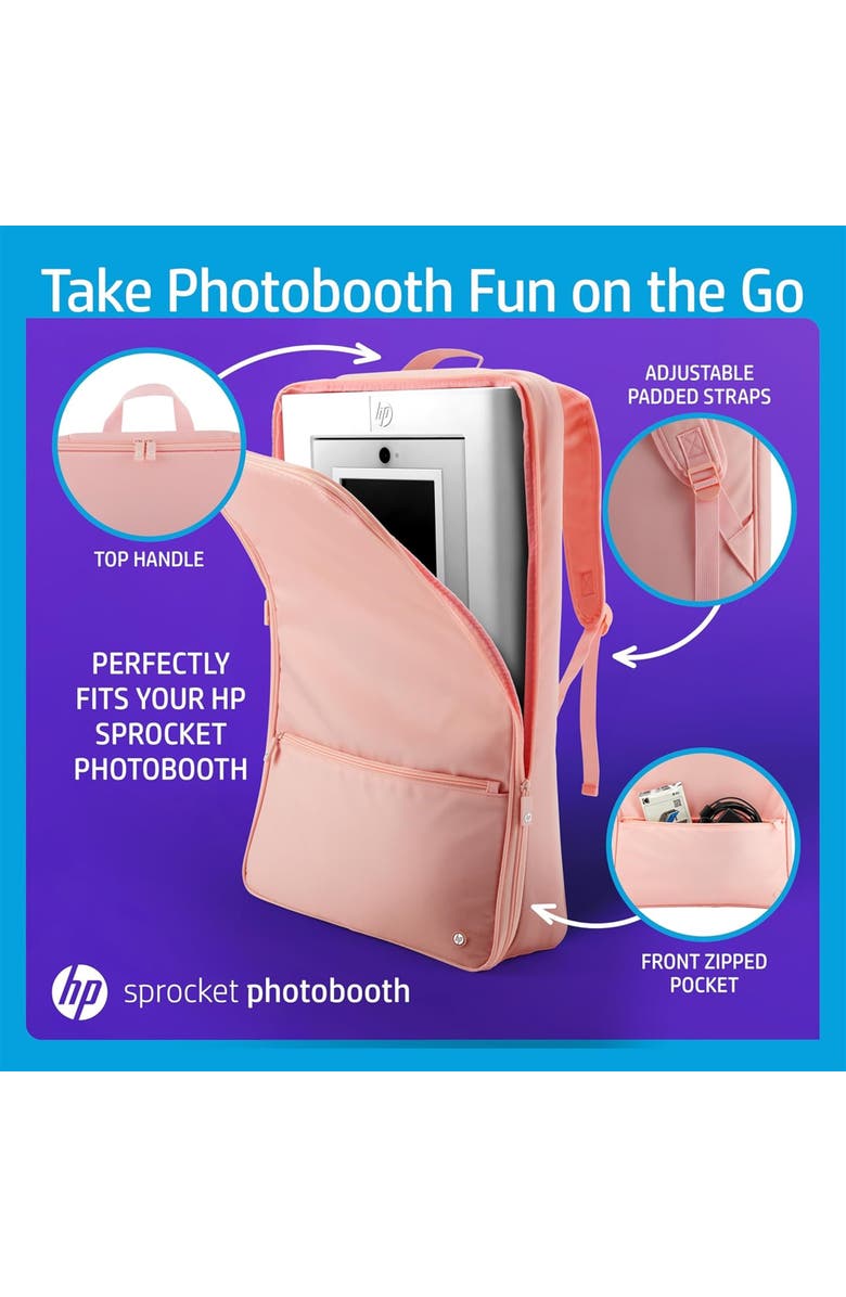 HP Sprocket Photobooth Travel Backpack, Alternate, color, Pink