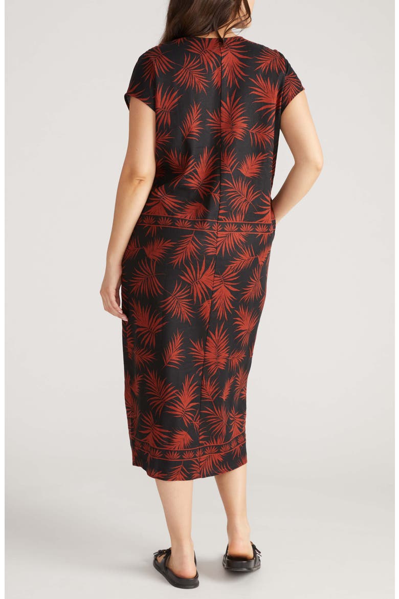 Cabana Linen Blend Caftan Dress, Alternate, color, BOHEM PRINT