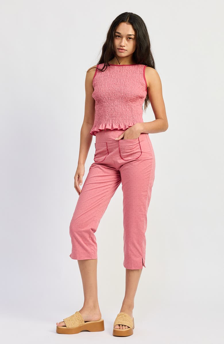JACQUIE THE LABEL Ada Capri Pants, Alternate, color, Red Tonal