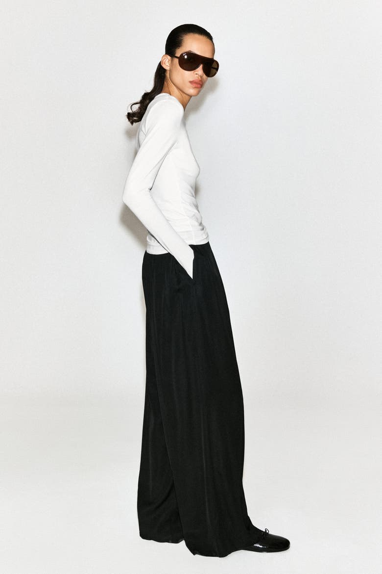 Cotton Long-sleeved Top, Alternate, color, WHITE