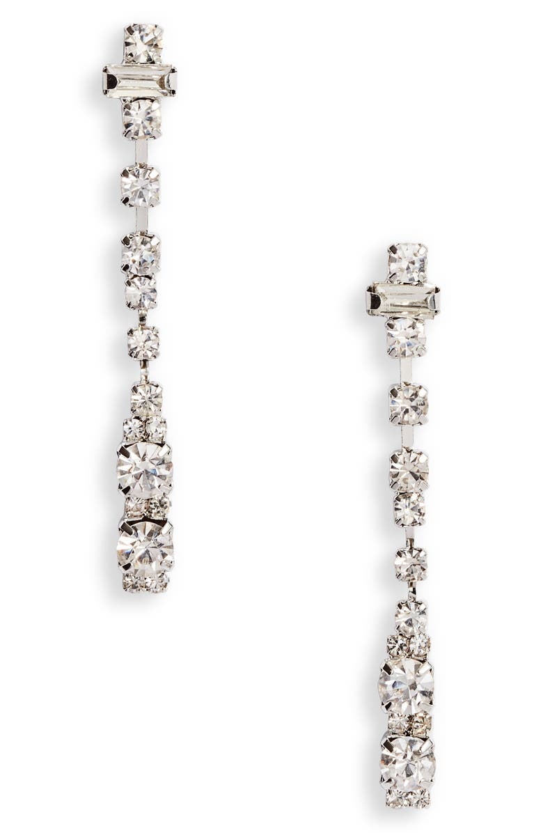 CRISTABELLE Crystal Dot Dash Linear Earrings, Main, color,