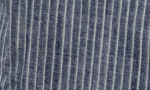 Mango Stripe Pleated Denim Shorts In Blue