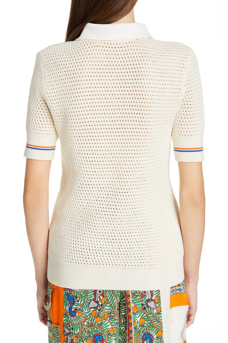 Cotton Polo Sweater, Alternate, color, IVORY