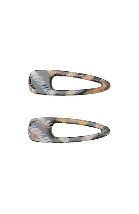 Small Check Hair Clips