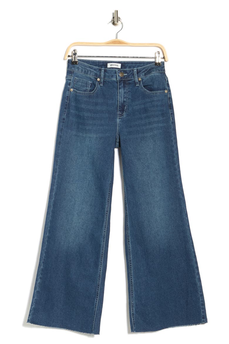 Retro Raw Hem Ankle Palazzo Jeans, Alternate, color, MEDIUM WASH