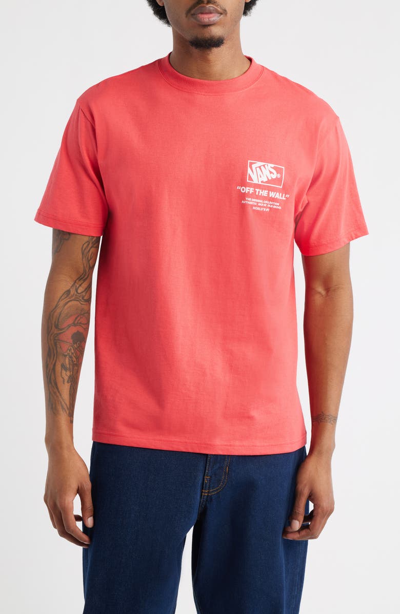 Vans Stacked HI Cotton Graphic T-Shirt, Main, color, Crimson Haze