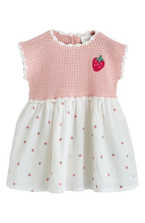 Kids' Strawberry Crochet Mixed Media Dress (Baby & Toddler)
