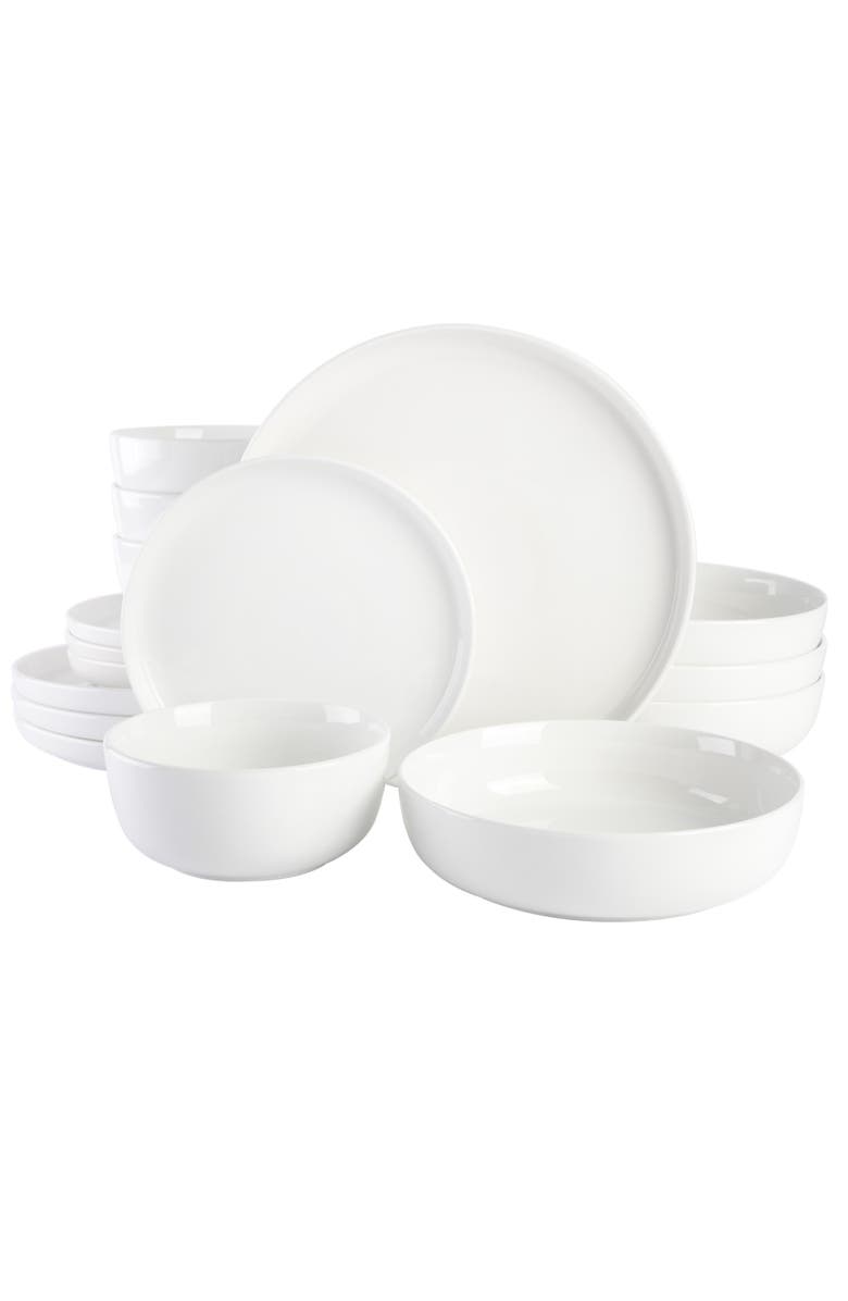 Gibson Home Oslo 16 Piece Dinnerware Set, Main, color, White