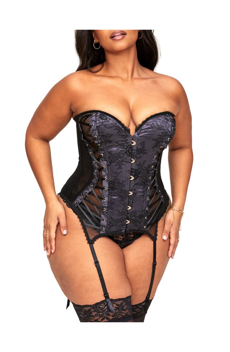 Adore Me Aurora Boned Corset & Thong Set, Main, color, 
