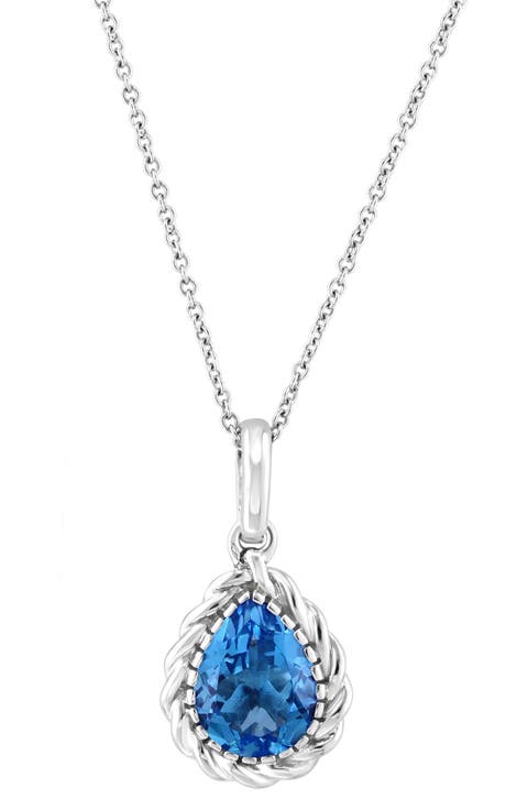 Blue Topaz Pendant Necklace