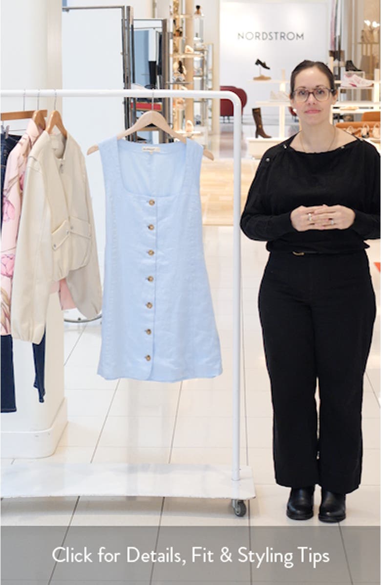 Sleeveless Square Neck Linen Dress, sales video thumbnail