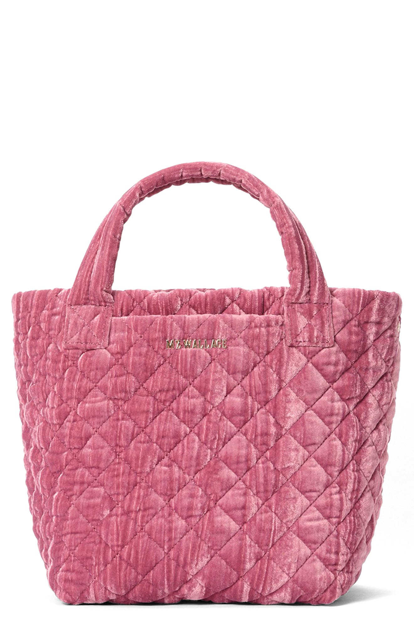 MZ Wallace Mini Metro Deluxe Quilted Velvet Tote Bag, Main, color, 