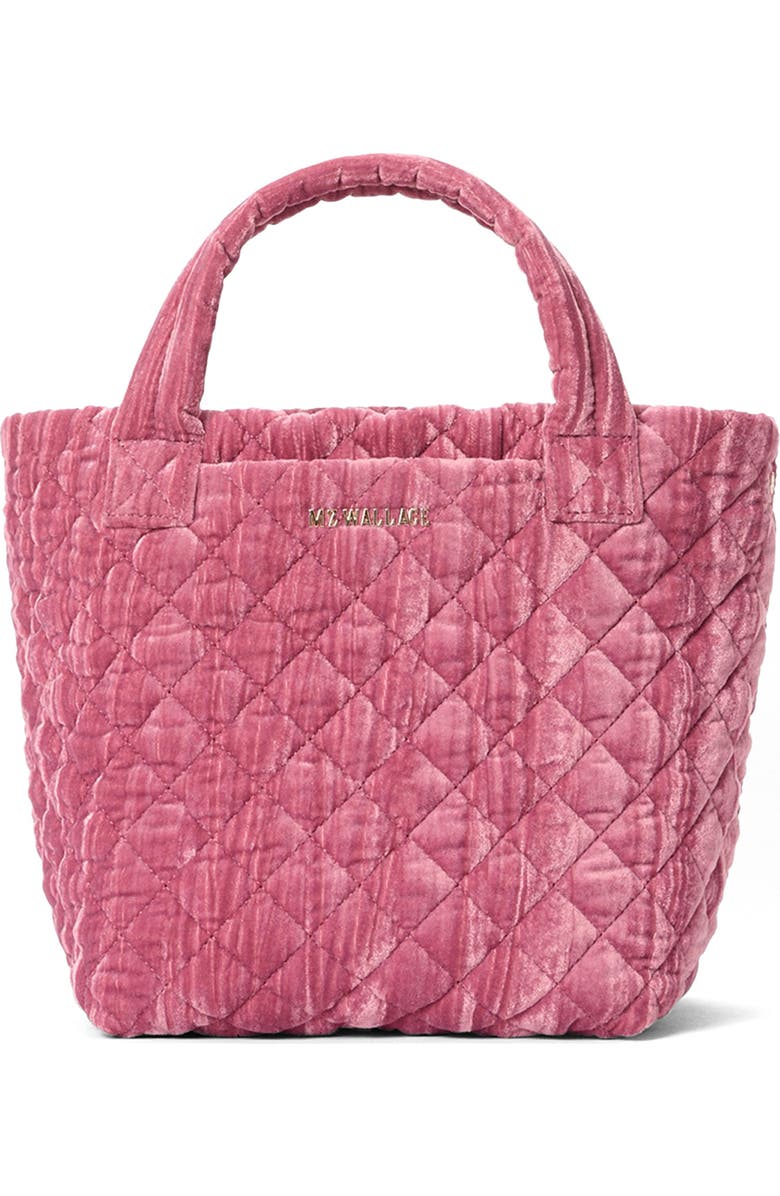 MZ Wallace Mini Metro Deluxe Quilted Velvet Tote Bag, Main, color,