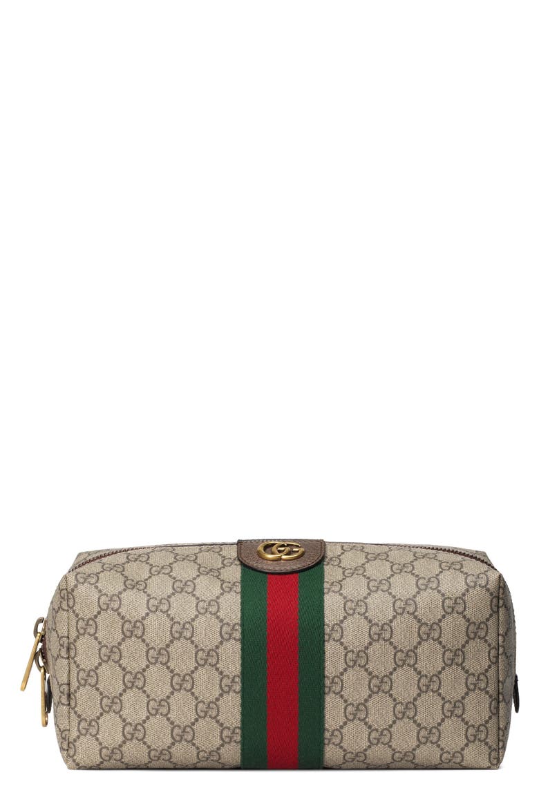 GG Supreme Canvas Dopp Kit, Main, color, BEIGE/ACERO