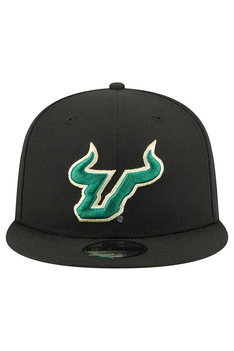 Men's New Era  Black South Florida Bulls Team 9FIFTY Snapback Hat, Alternate, color, Black