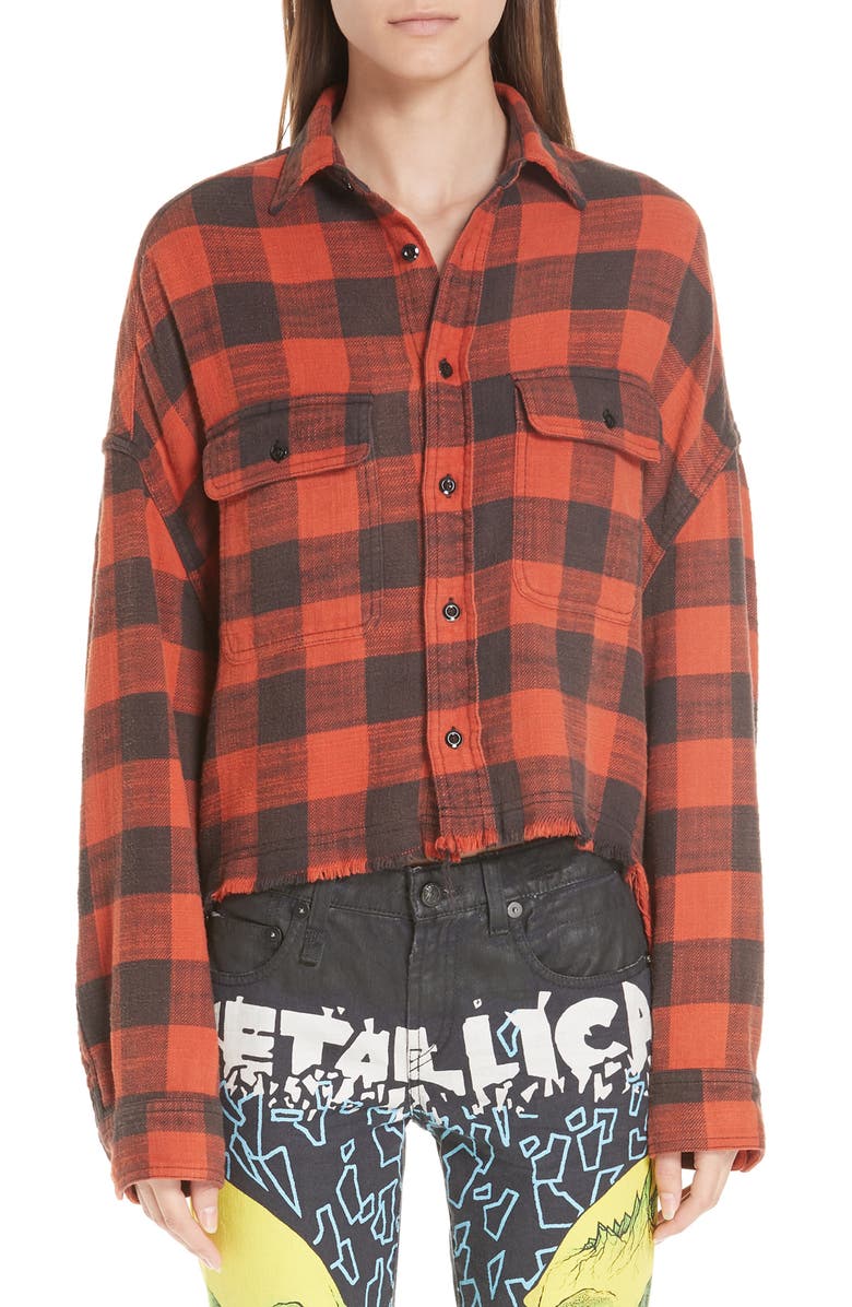 R13 Crop Work Shirt, Main, color,