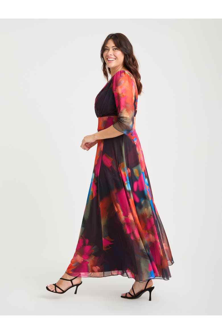 Verity Abstract Print Maxi Gown, Alternate, color, Orange Navy
