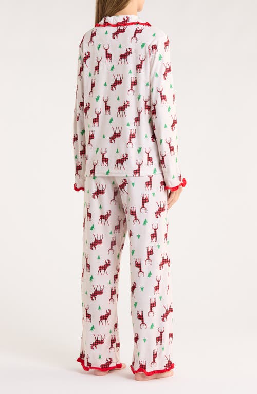 Baby Starters Moose Collared Pajamas In White