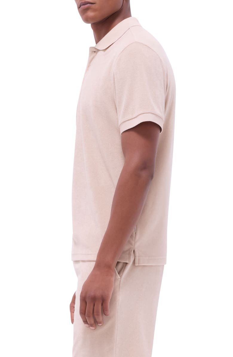 Bugatchi Cotton Blend French Terry Polo, Alternate, color, Sand