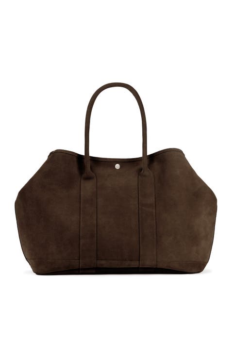 Audrey Nubuck Suede Leather XL Tote Bag