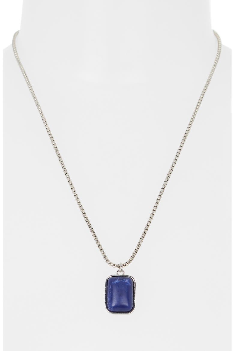 Lapis Pendant Necklace, Alternate, color, SILVER/ TOPAZ