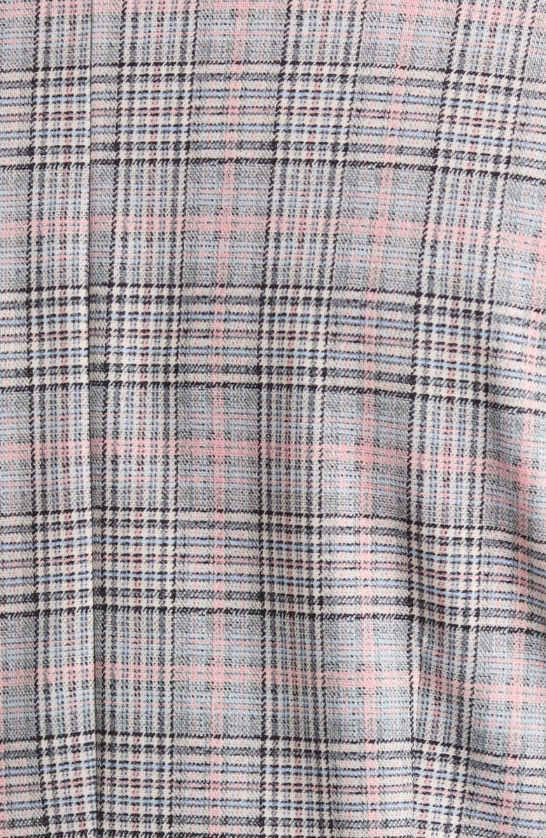 Liverpool Los Angeles Plaid Peplum Zip Jacket, Alternate, color, Gry/ Blush Plaid