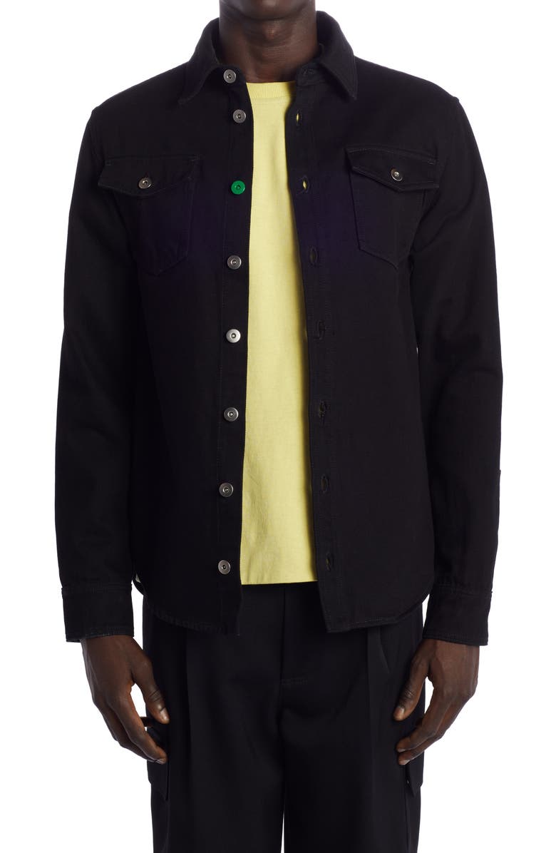 Bottega Veneta Parakeet Denim Button-Up Shirt, Main, color,