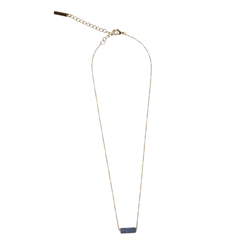 Totalee Gift You're A Gem Necklace, Blue Burnished Brass Blue In Gold