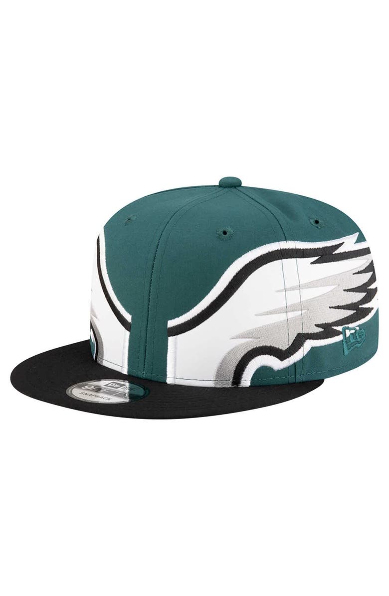 New Era Men's New Era Midnight Green Philadelphia Eagles Helmet 9FIFTY Snapback Hat, Main, color, Green